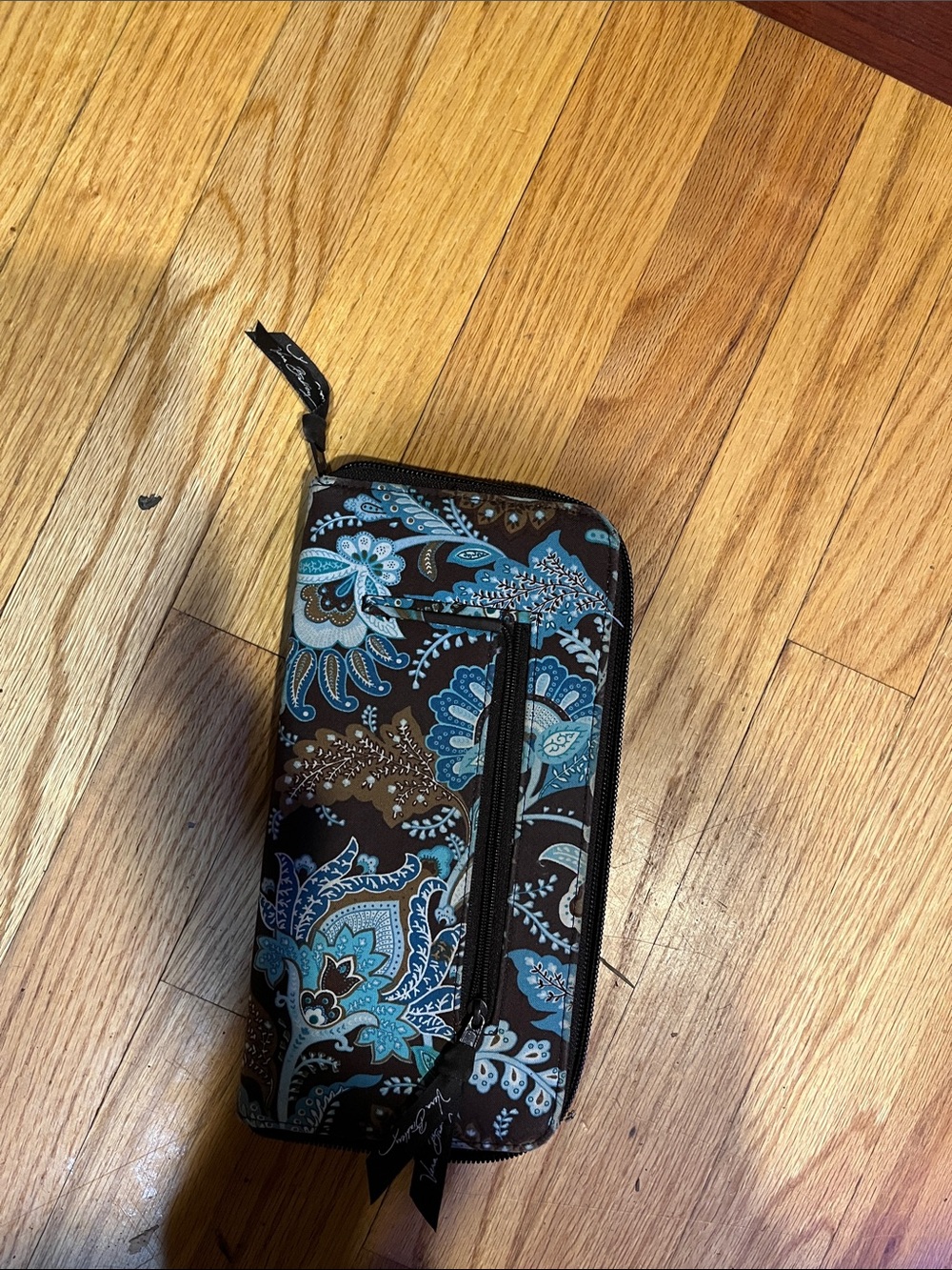 Blue Paisley Quilted Zip Wallet